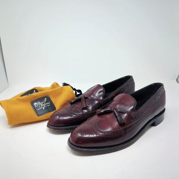 Vintage Florsheim Loafers Shoes 11 Red Tassel Wingtip - Picture 16 of 16